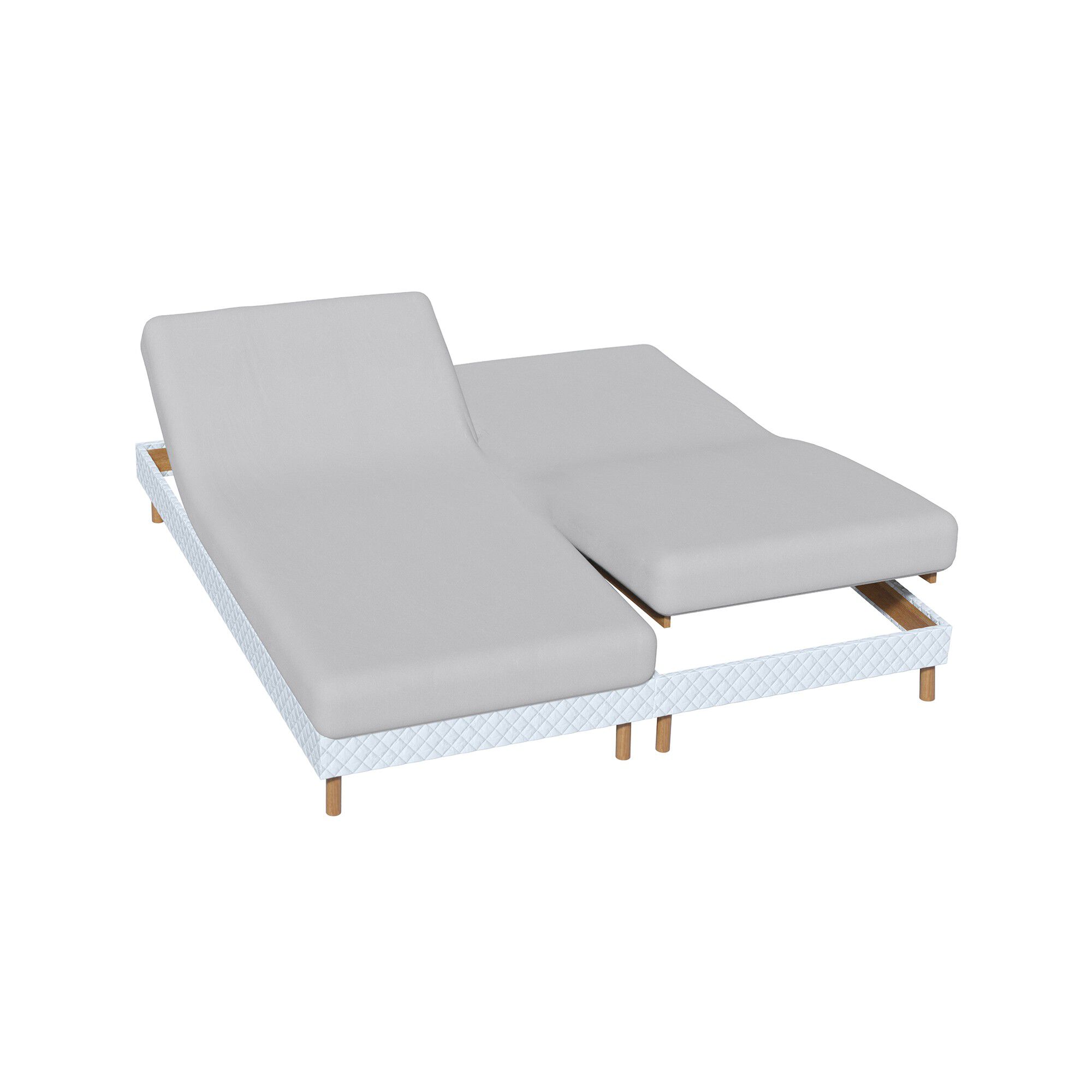 Drap-housse uni sommier articulé flanelle bonnets 26 cm