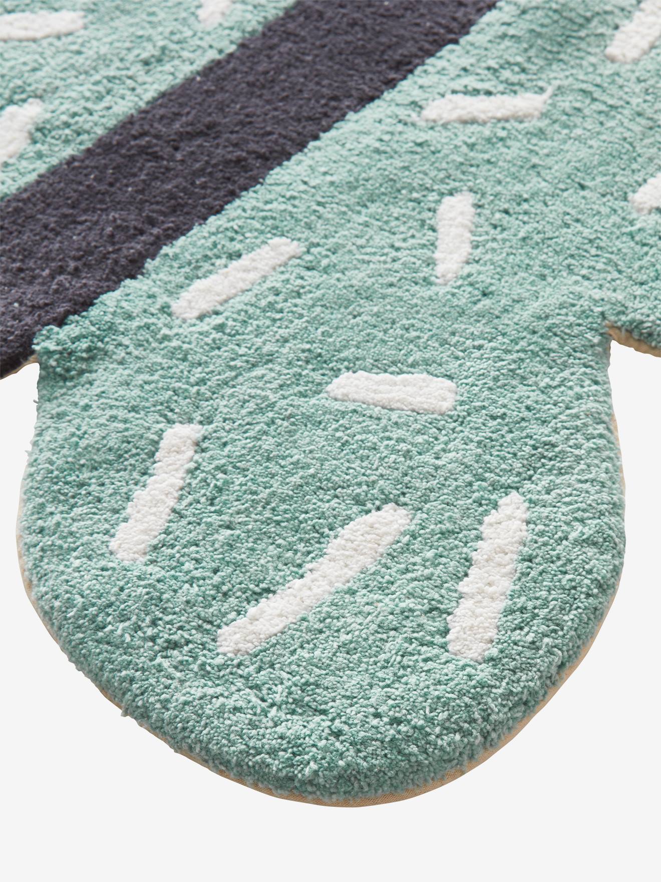 Vertbaudet Kinder Badezimmerteppich, Schmetterling - blau+weiß