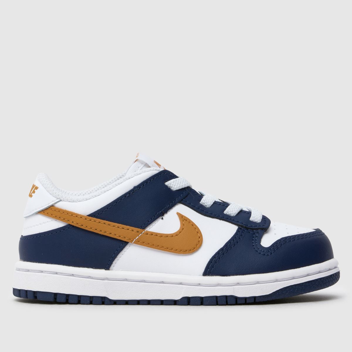 Nike marinblå och vita Dunk Low pojkar småbarnsskor