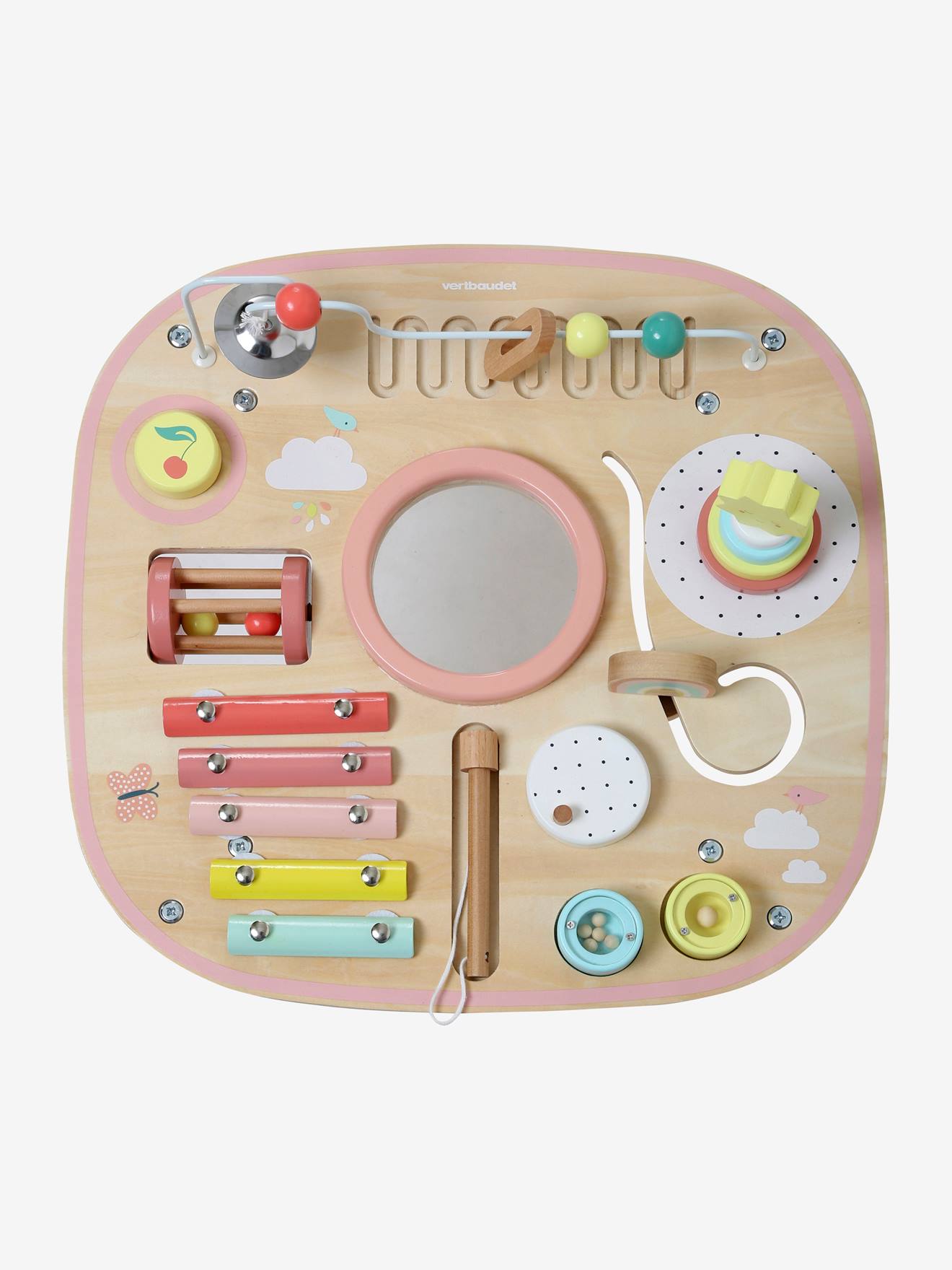 Table d'activités et d'éveil musical bois FSC® rose