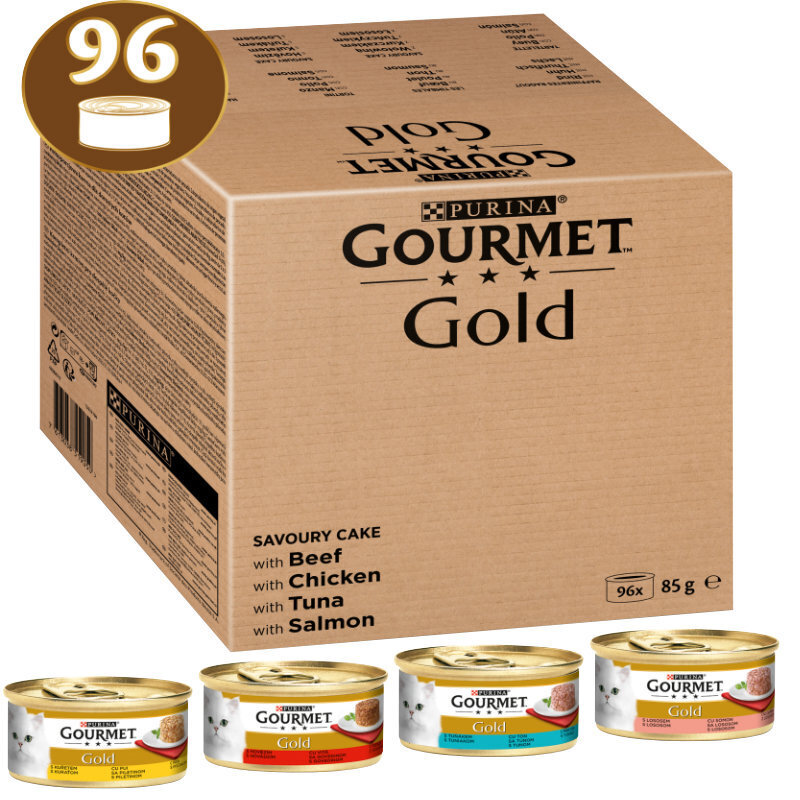 GOURMET Nassfutter GOURMET Gold Raffiniertes Ragout Katzennassfutter Sorten-Mix 96x85g