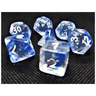 Würfelset Transparent: Nebula Blue (7)