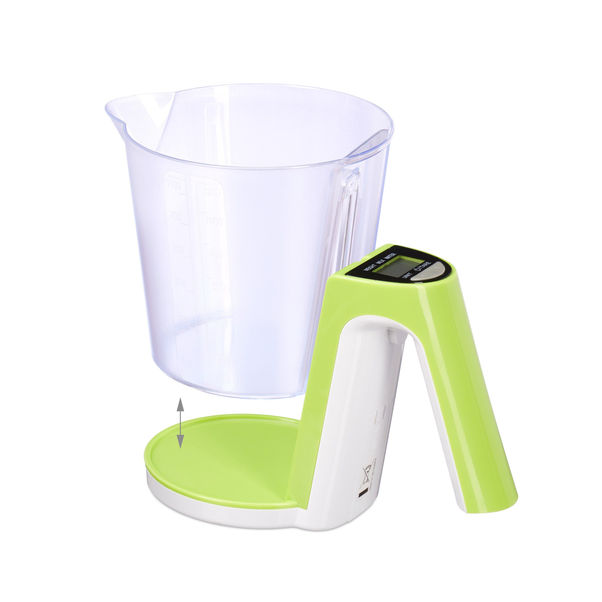 relaxdays Messbecher Messbecher mit digitaler Waage, Kunststoff