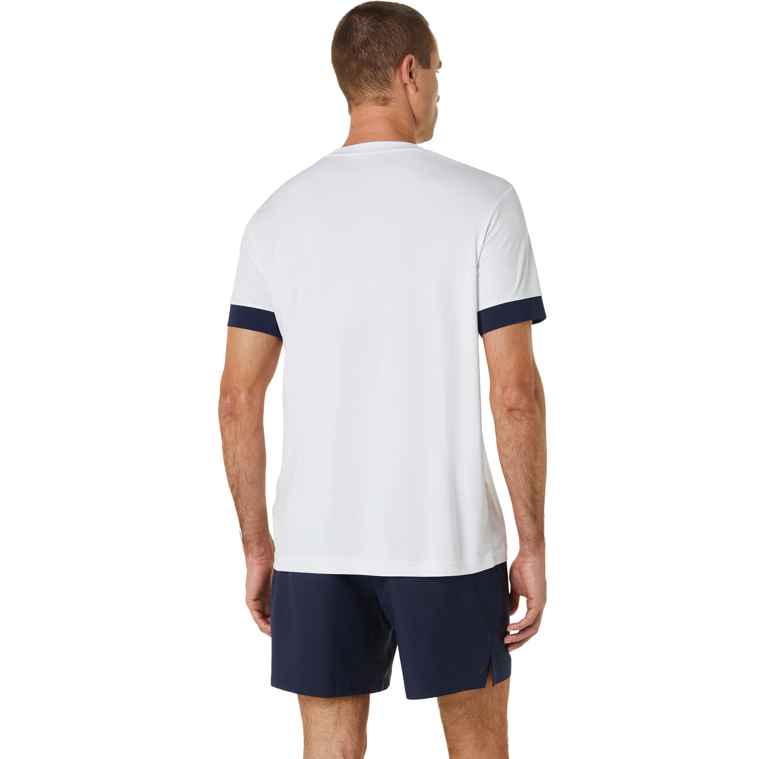 Court Shortsleeve Tee T-Shirt Herren - Weiß, Dunkelblau