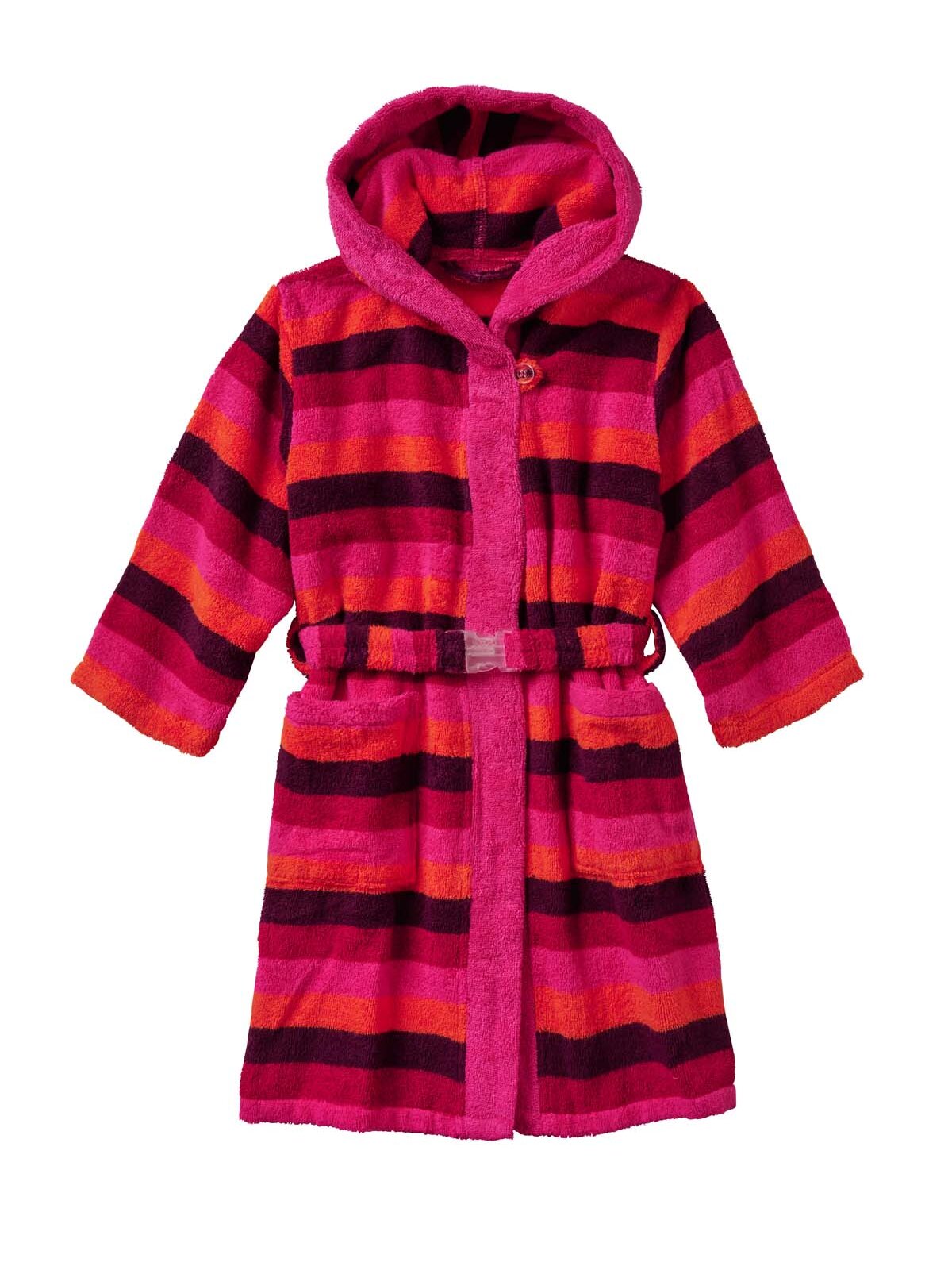 Bademantel Blockstreifen, fuchsia gestreift