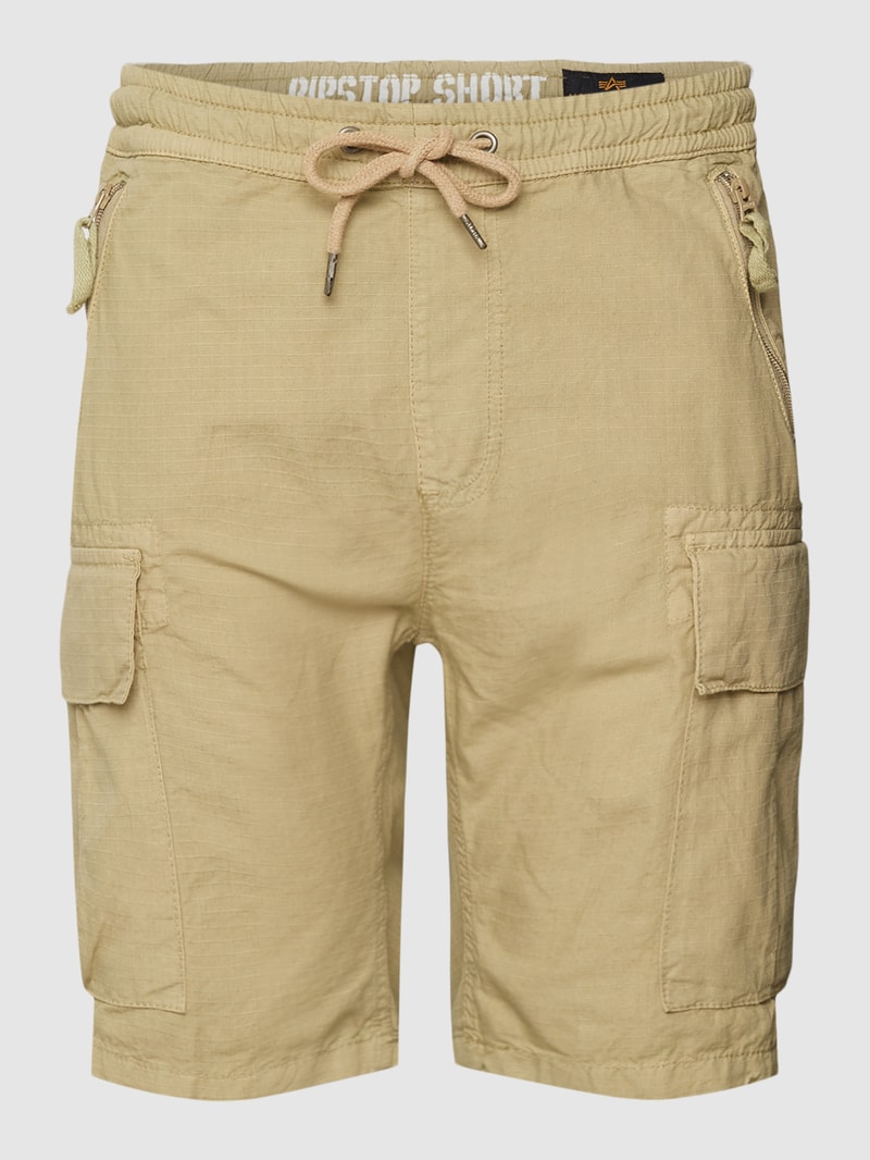 Bermudas aus Baumwolle mit Label-Details Modell 'RIBSTOP' in sand