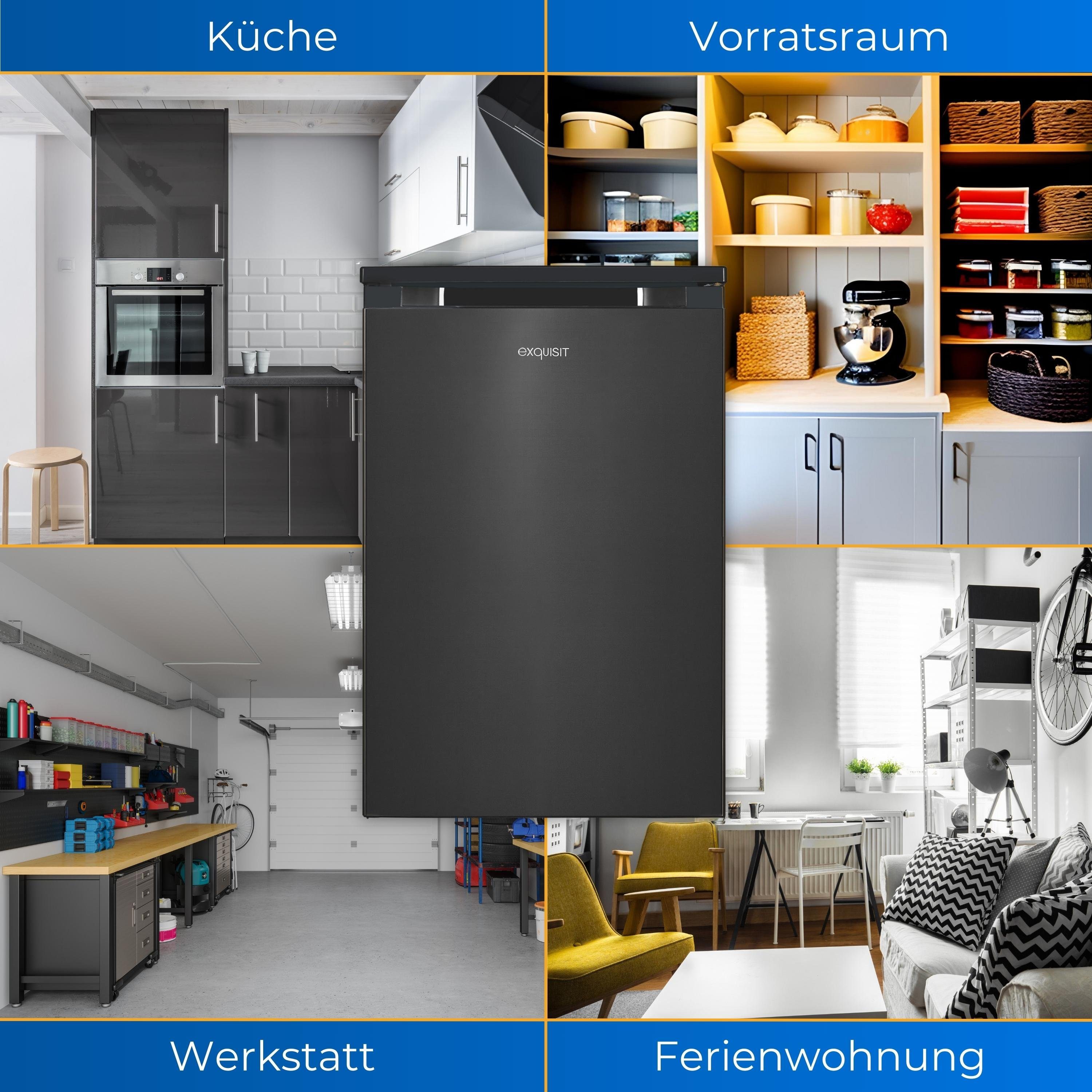 exquisit Kühlschrank KS516-4-051C, 84.5 cm hoch, 54.9 cm breit, Türanschlag wechselbar, Gemüsefach, Temperaturregelung