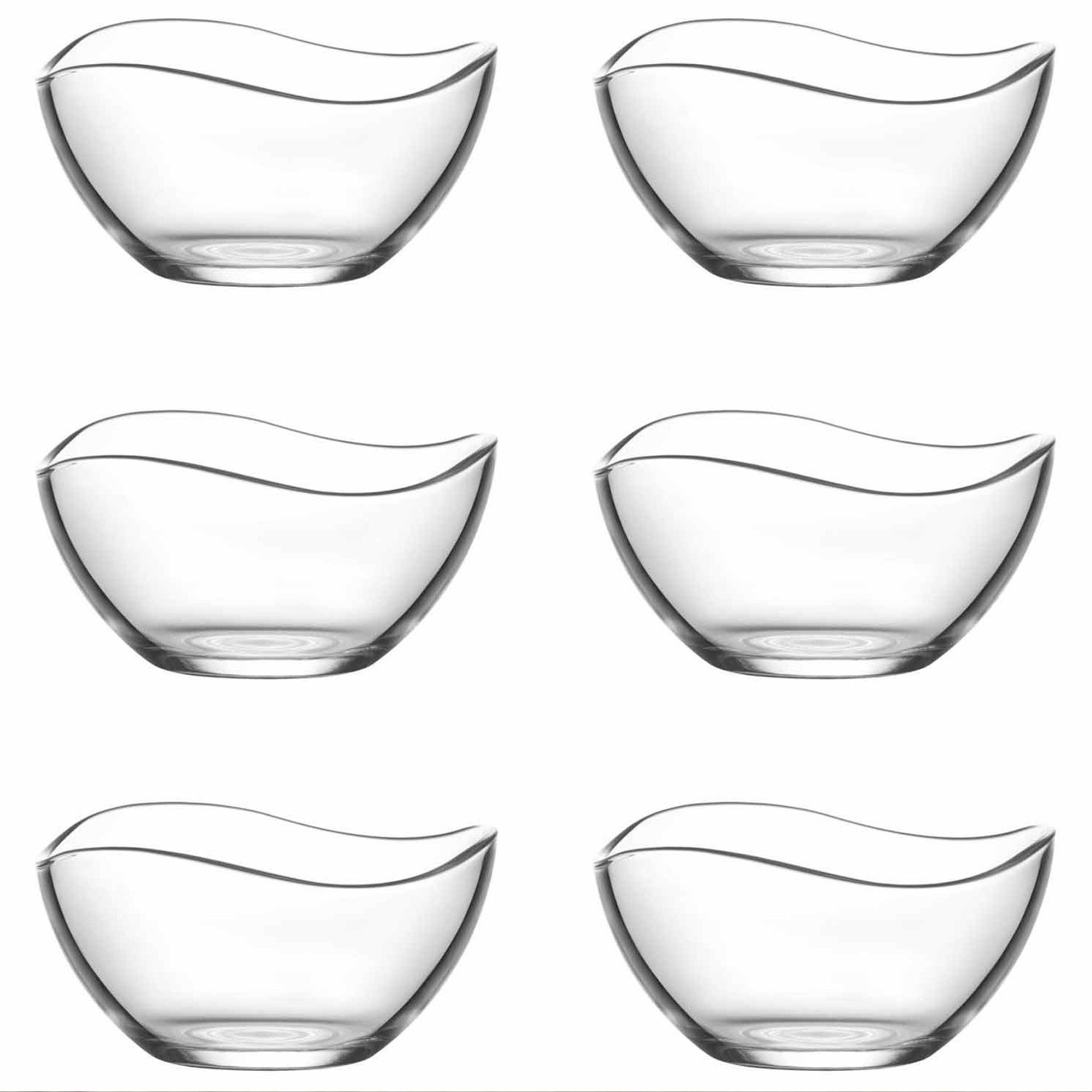 LAV Dessertschale Glasschalen Set 6 tlg Vira Schalen Dessertschale Vorspeisen Glas 310ml, Glas, (6-tlg), Spülmaschinenfest