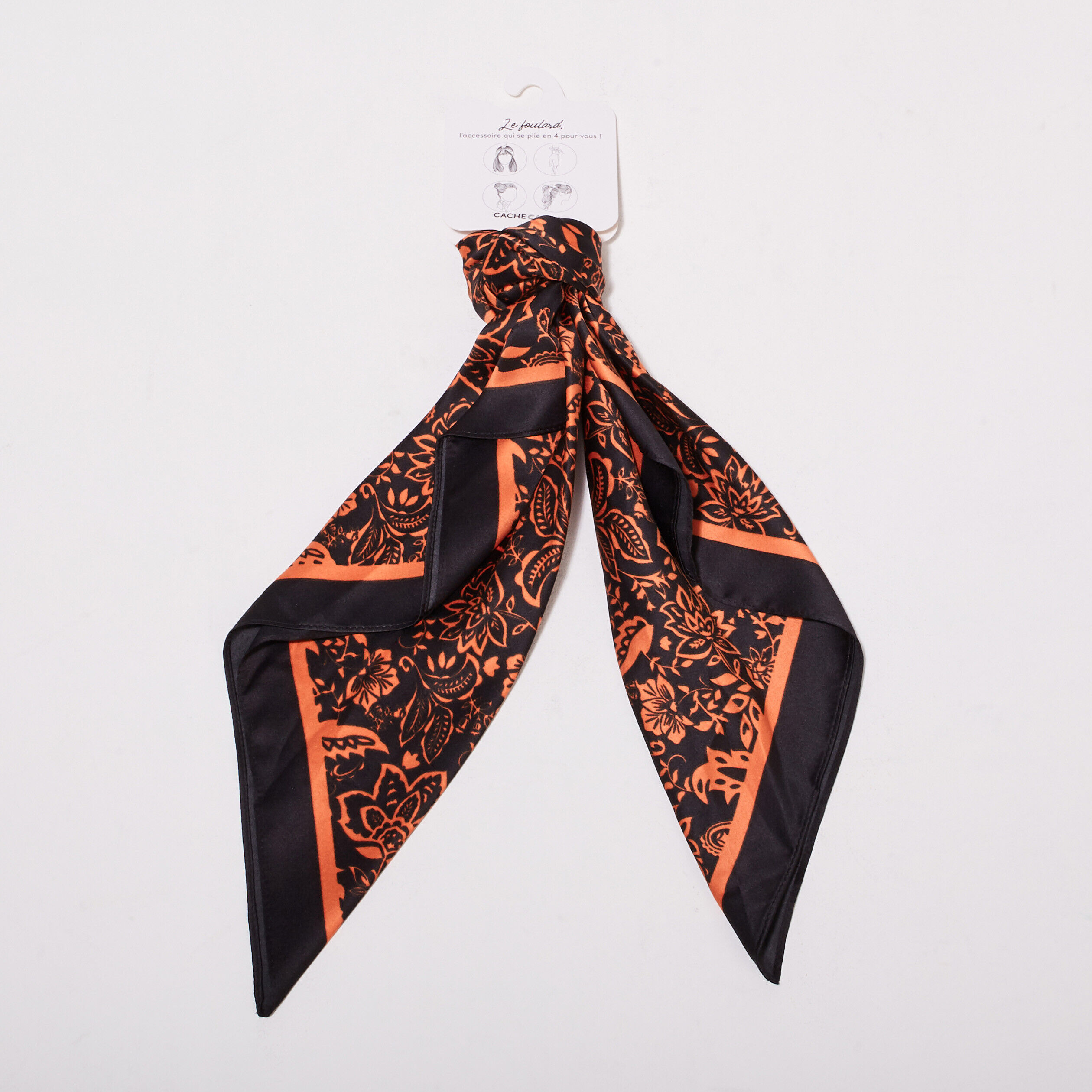 Foulard carré noir femme | Cache Cache