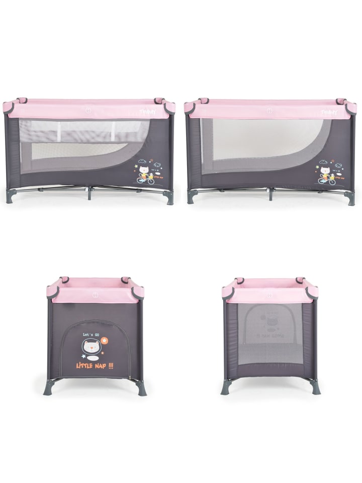 Moni Reisebett Tommy, 2 Ebenen in rosa günstig kaufen 60x120 cm