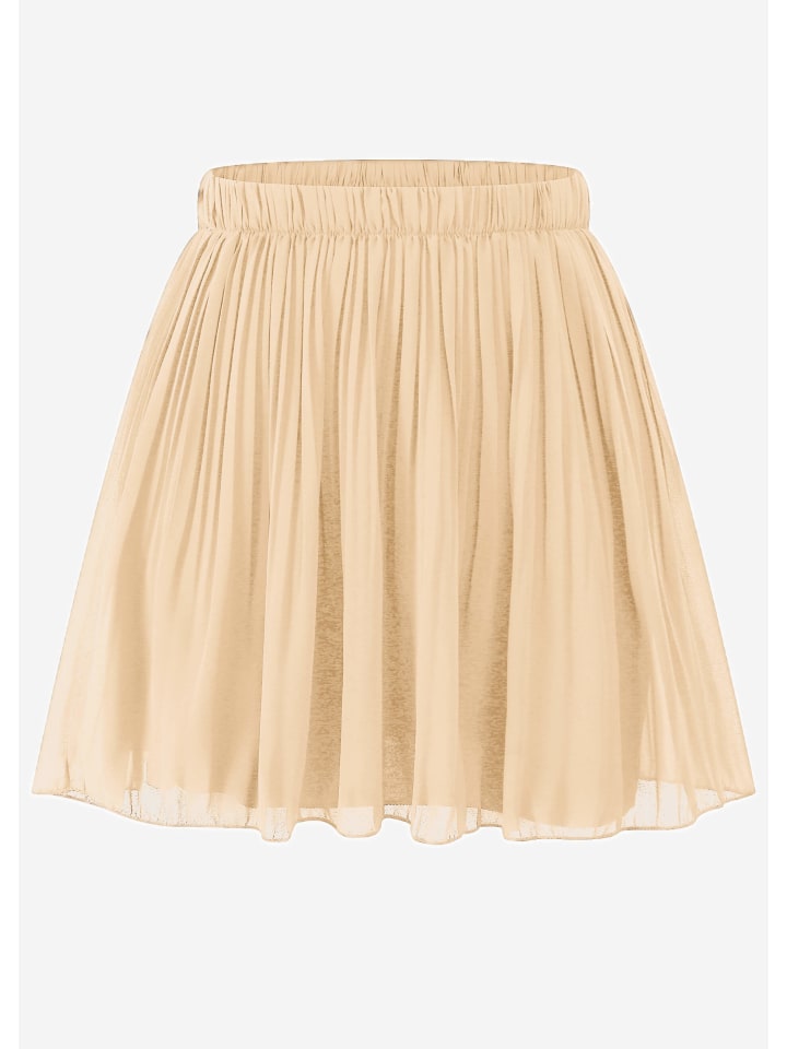 SASSYCLASSY Plissée-Rock mit Futter in Beige günstig kaufen L