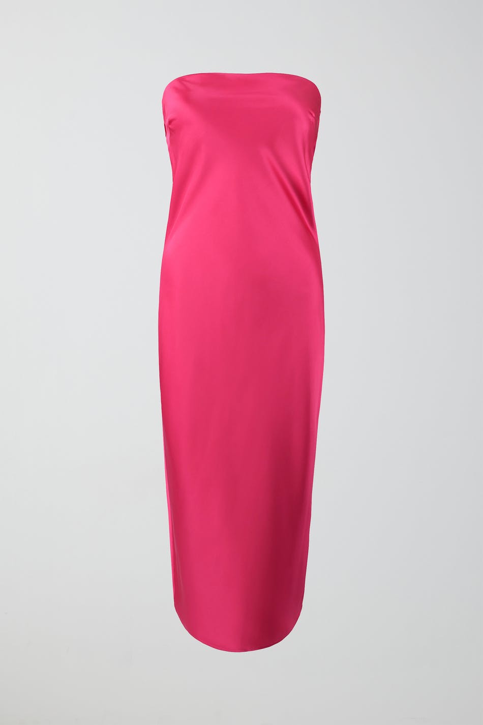 Satin tube midi dress