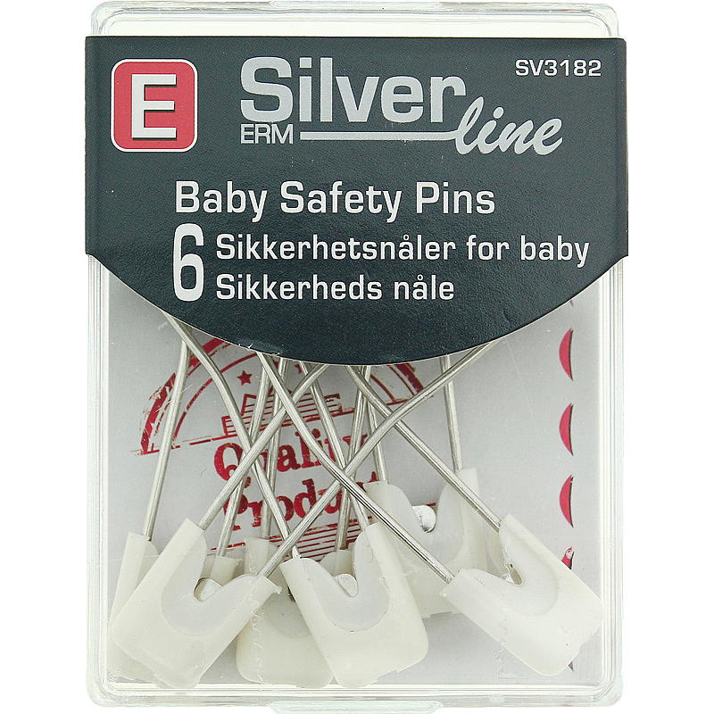Sikkerhetsnåler for baby, 6 stk