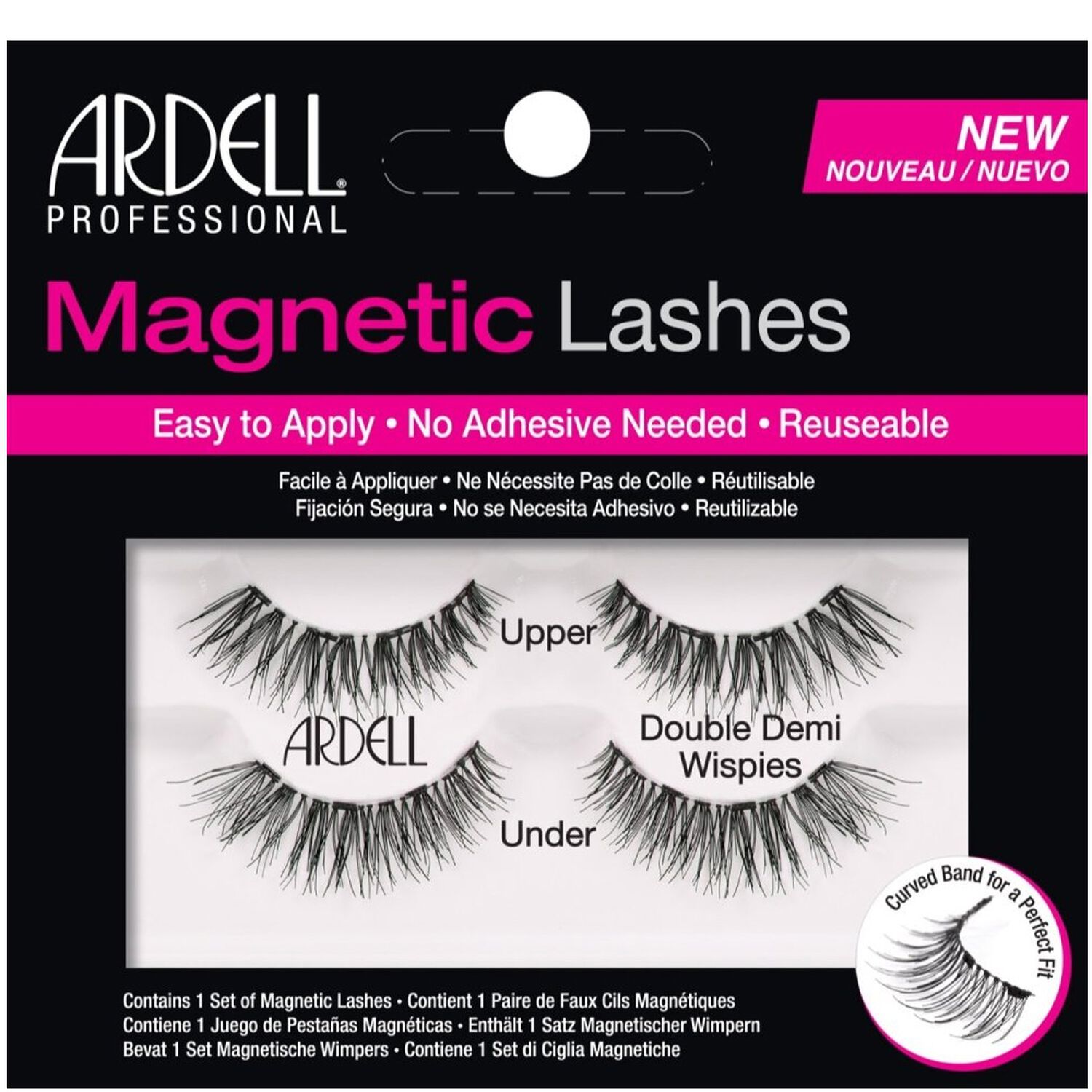 Ardell Magnetic Lashes double Demi Wispies Lot de 2 paires de faux cils magnétiques réutilisable