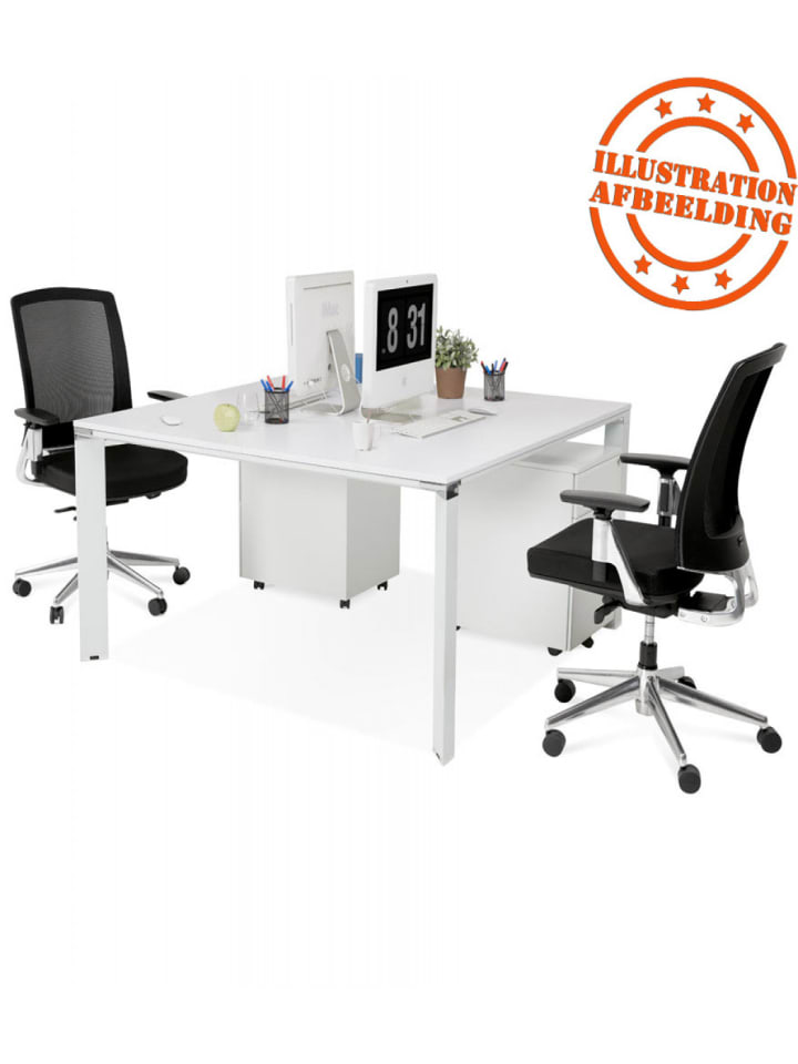 KADIMA DESIGN Quadratischer Besprechungstisch Holz Metall | Minimalistisches Design in Weiß günstig kaufen
