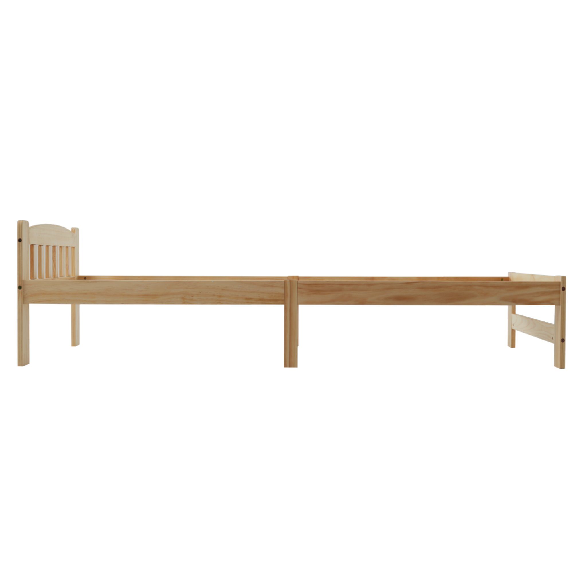 Gotagee Holzbett Futonbett Einzelbett mit Lattenroste Jugendbett Massivholzbett Natur