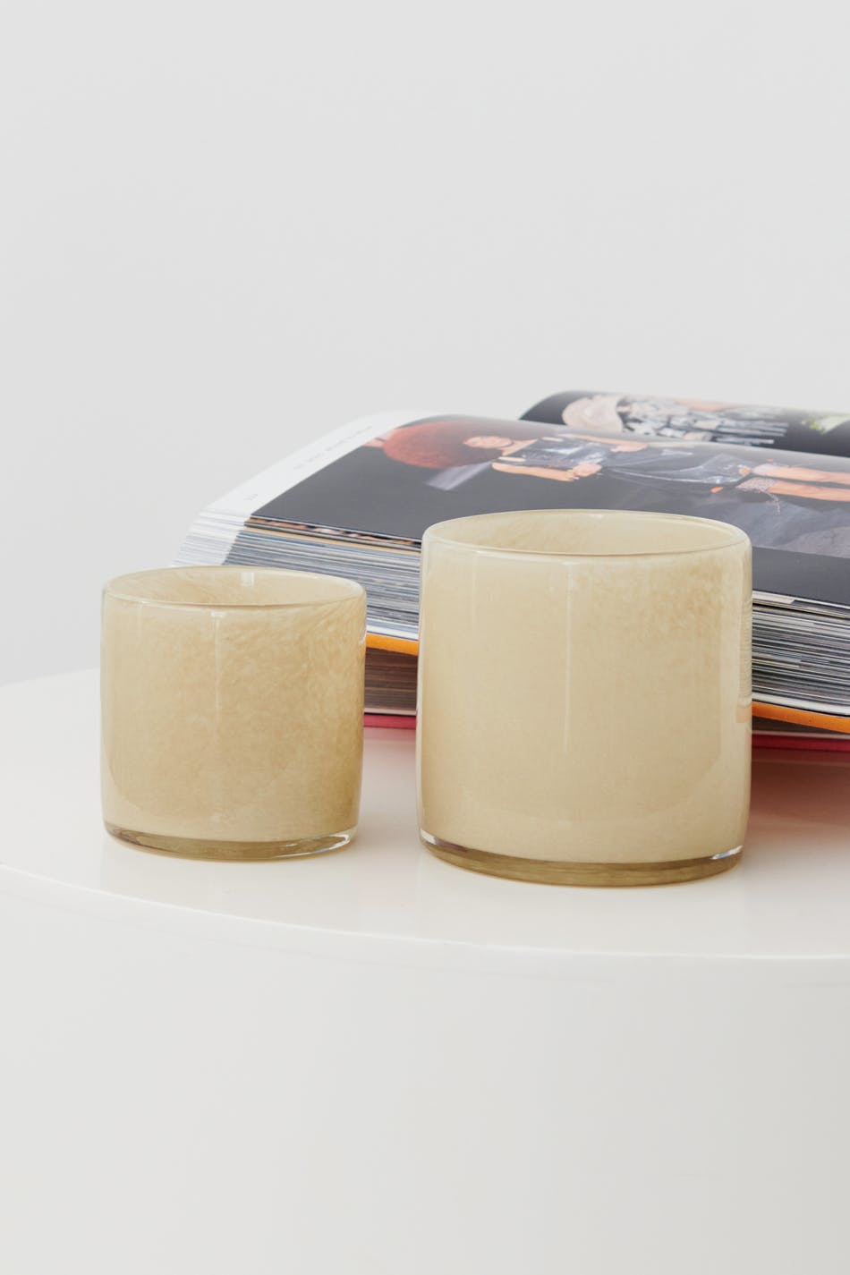 Glass m candle holder