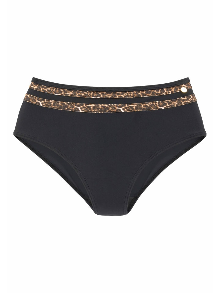 LASCANA Highwaist-Bikini-Hose in schwarz-leo günstig kaufen