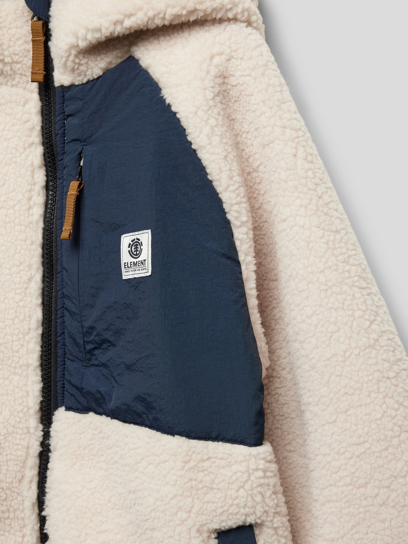Sherpa Jacket mit Kapuze Modell 'WOLFE' in ecru meliert