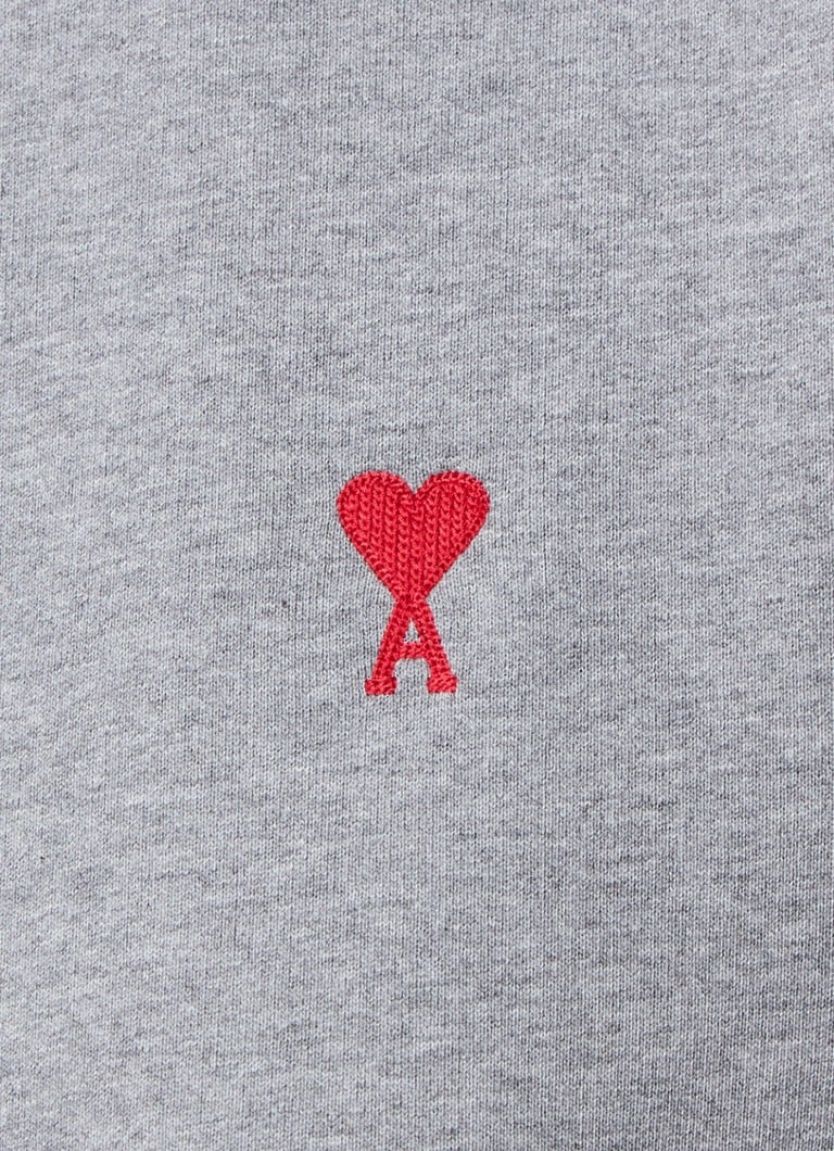 AMI Paris organic cotton sweater with logo embroidery