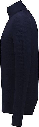 TOMMY HILFIGER Herren Rollkragenpullover RECTANGULAR STRUCTURE Strickpullover aus BIO-Baumwolle