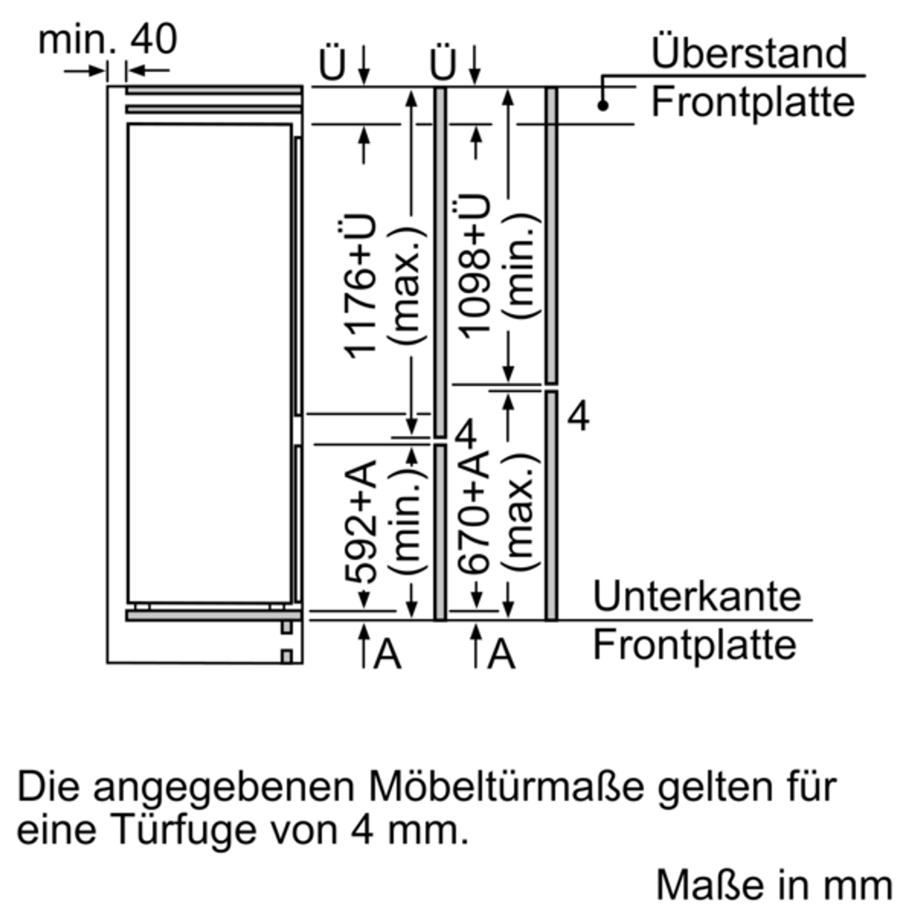 SIEMENS Einbaukühlgefrierkombination KI87VVSE0, 177.2 cm hoch, 54.1 cm breit, hyperFresh Schublade, lowFrost, bigBox, bottleRack