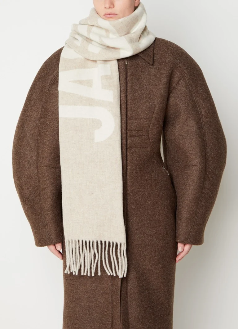 Eșarfă din lână Jacquemus L'Écharpe cu logo imprimat, 180 x 35 cm