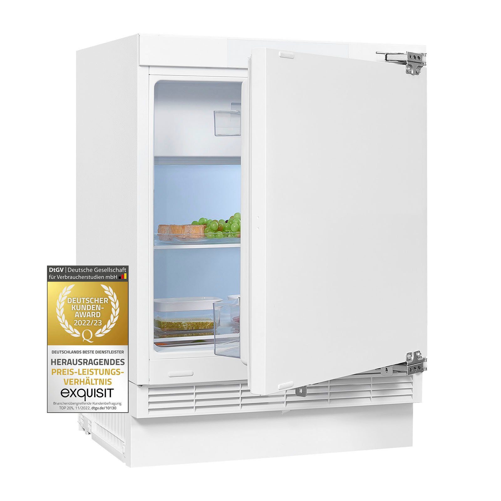 exquisit Einbaukühlschrank UKS130-4-FE-010E, 82,3 cm hoch, 59,5 cm breit