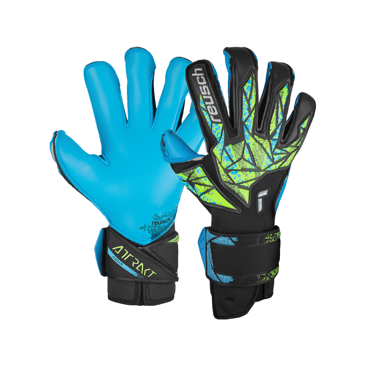 Reusch Attrakt Aqua Evolution TW-Handschuhe Schwarz Grün Blau F7410