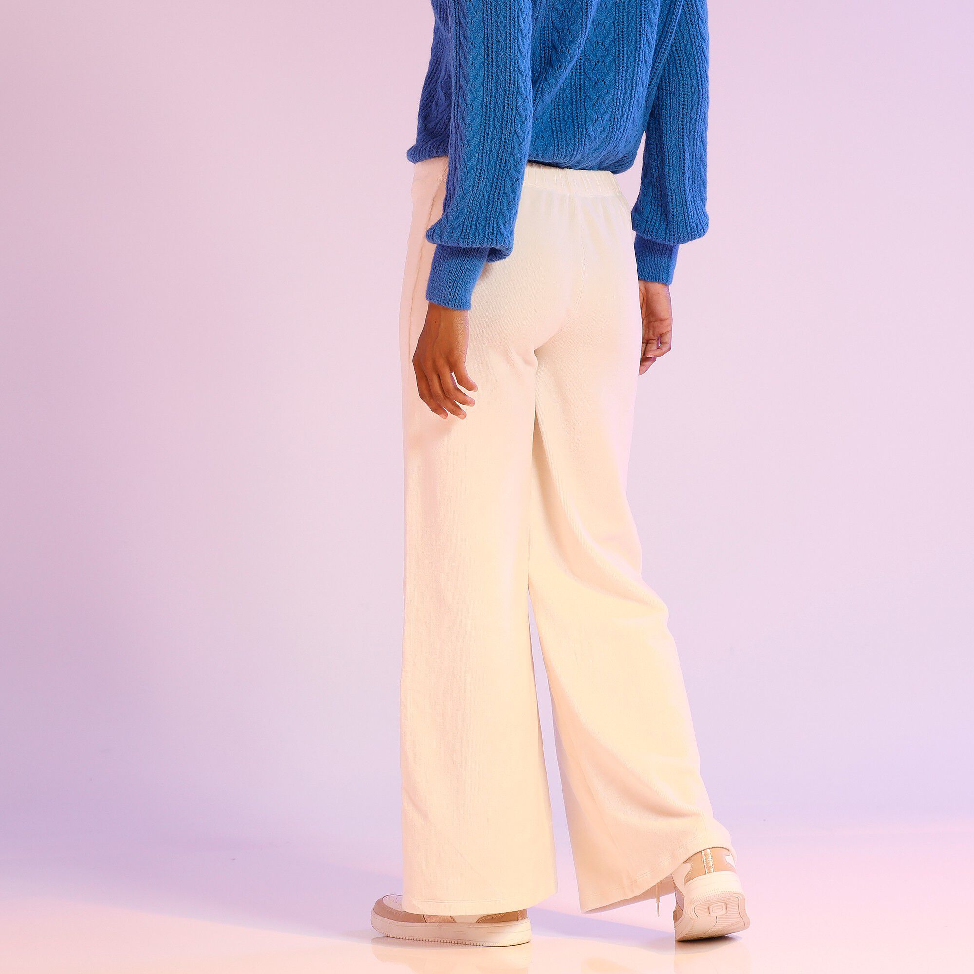 Pantalon large en velours hyper confort