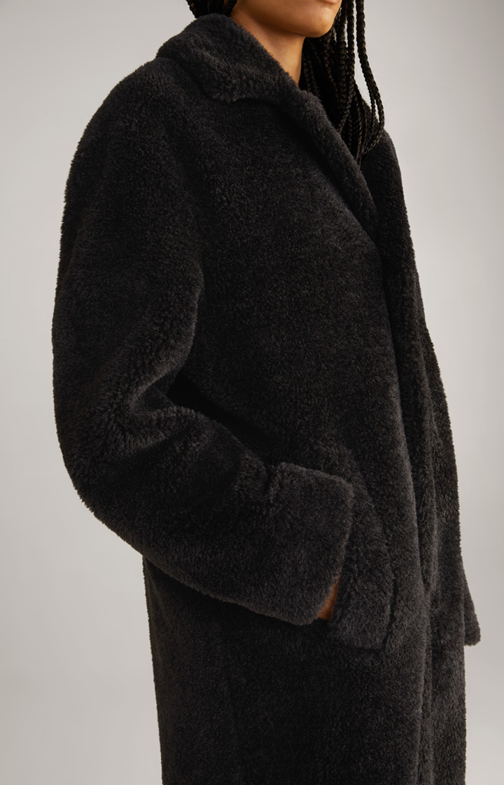 Unisex-Teddyfellmantel in Schwarz