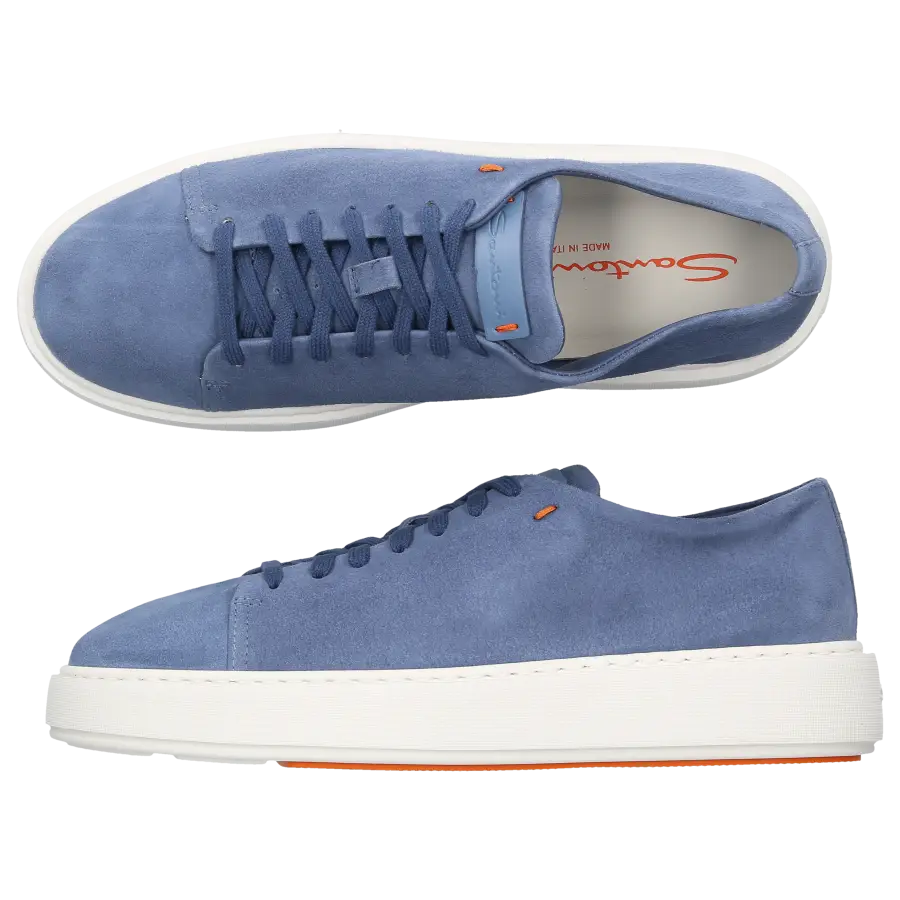 Santoni - Sneaker low 60994 Veloursleder - blau