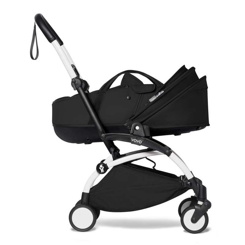 Poussette Yoyo2 4 roues châssis blanc nacelle noire Babyzen
