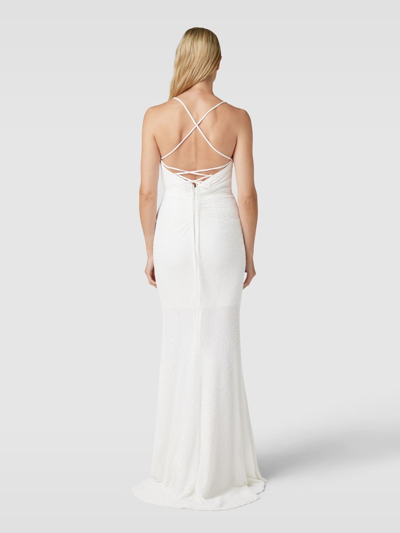 Brautkleid mit Paillettenbesatz in offwhite