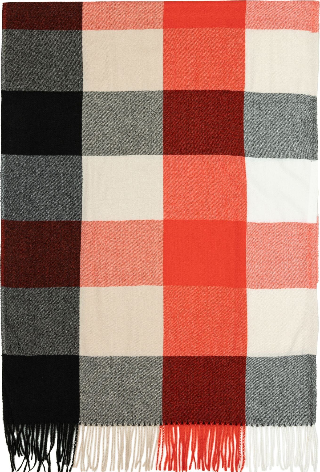 Caspar Modeschal SC510 Damen großer XL Fransen Karo Muster Winter Schal
