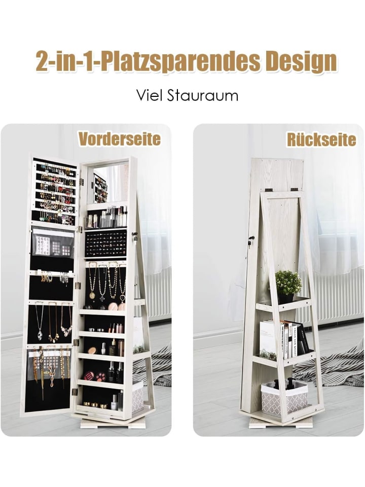 COSTWAY Schmuckaufbewahrung in Weiß günstig kaufen onesize
