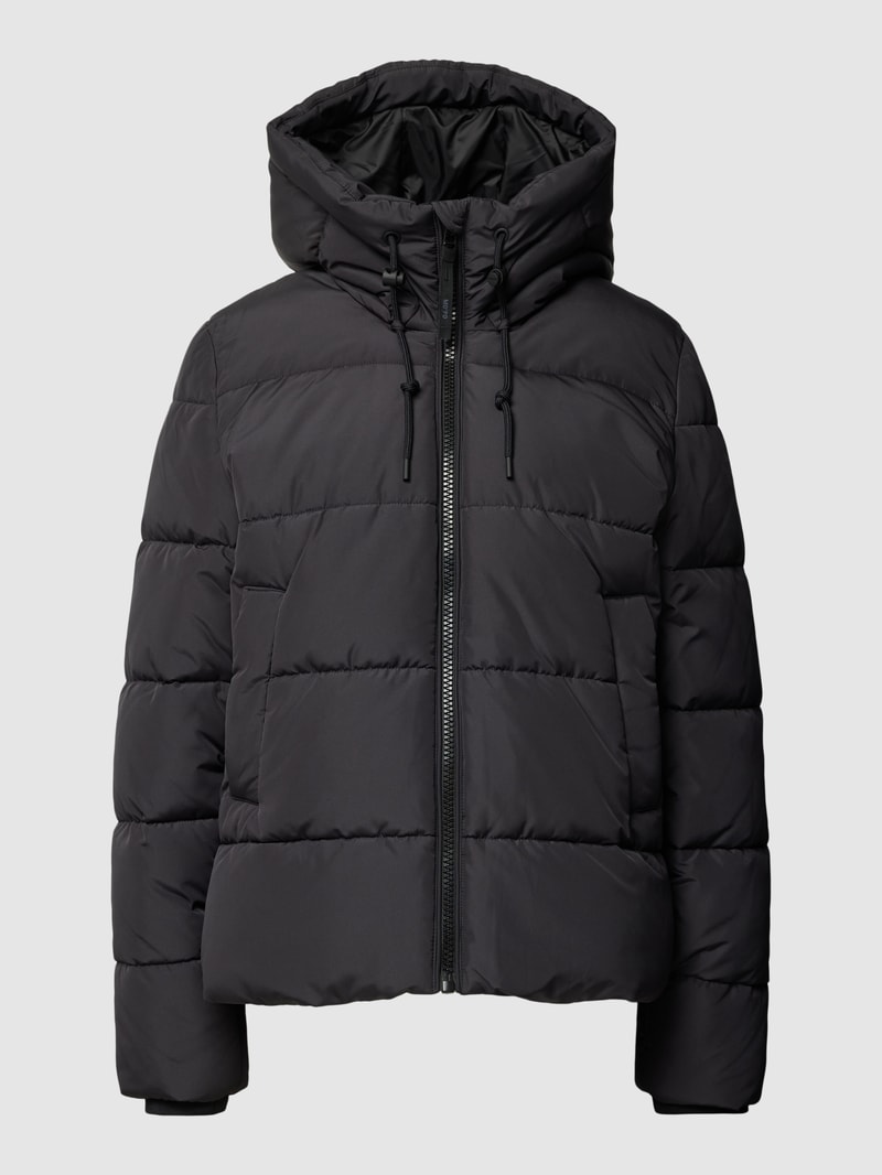 Steppjacke mit Kapuze in schwarz