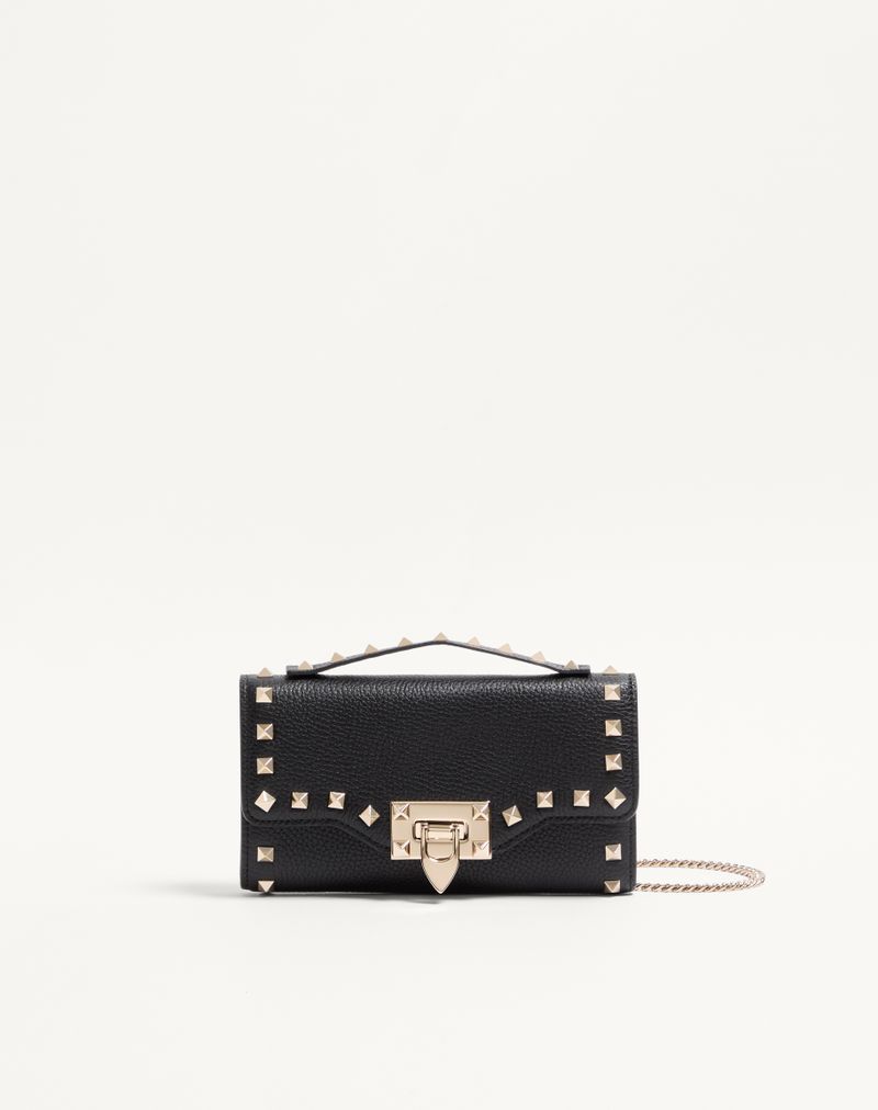 Rockstud Chain Wallet in granaatkleurig kalfsleer
