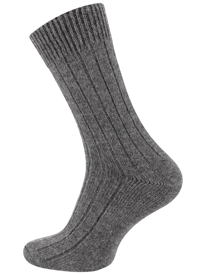 Cotton Prime® 2 Paar Wollsocken Alpaka Socken in anthrazit/grau günstig kaufen
