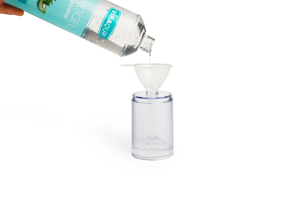 Umuzi Cleaning Viraqur Handhygiene-Set: automatischer Seifenspender inkl. desinfizierendem Handgel. Mit Batterien.
