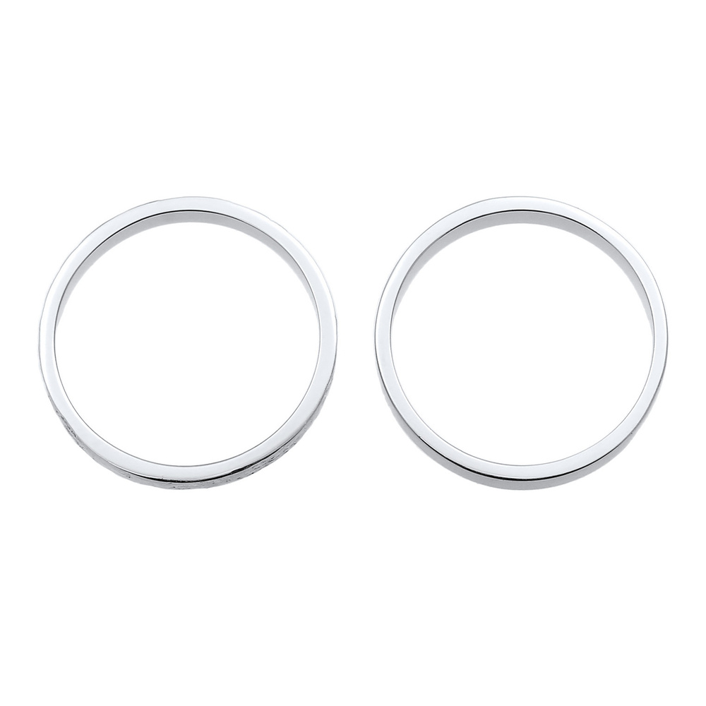 Elli Elli Bague Femmes Ensemble Basique Look Martelé Combinable en Argent Sterling 925 Bague