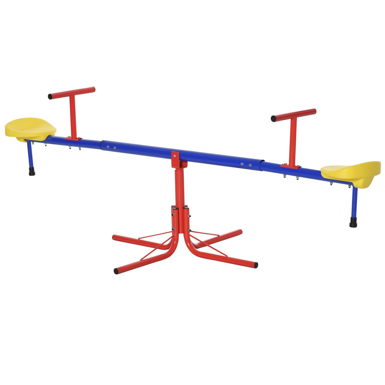 Outsunny Kinder Gartenwippe 360° drehbare Wippe Karussellwippe Metall Mehrfarbig