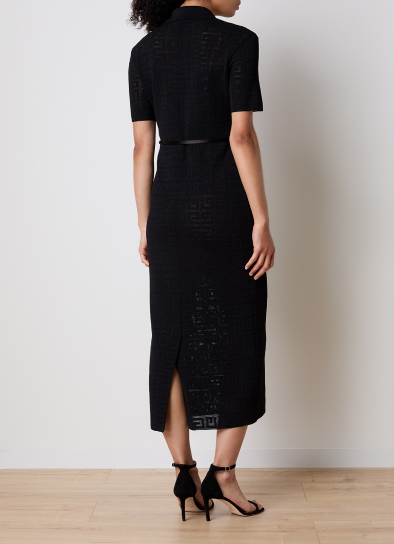 Givenchy midi dress with jacquard logo print and belt