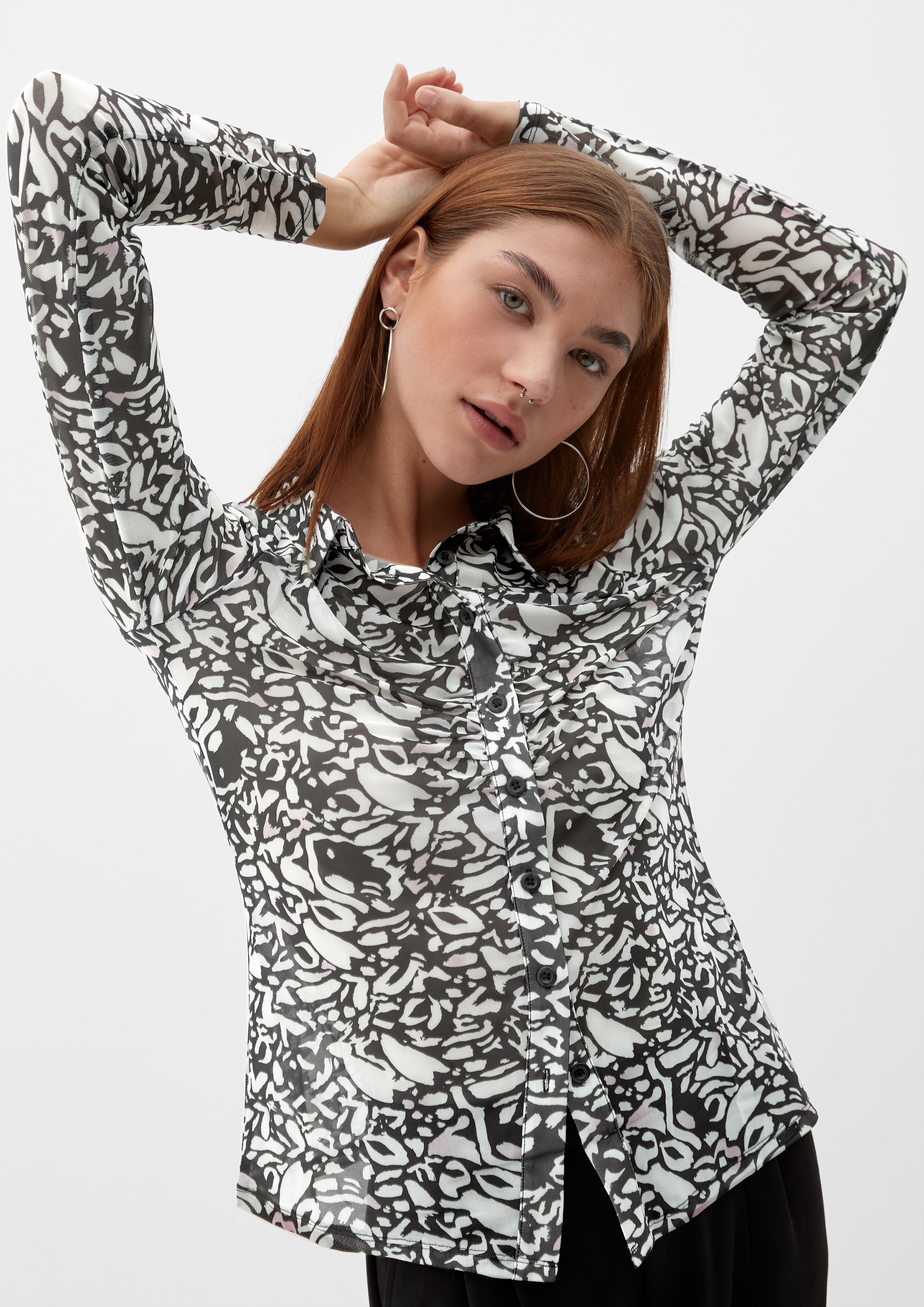 Meshbluse mit Alloverprint  2117716-99A0