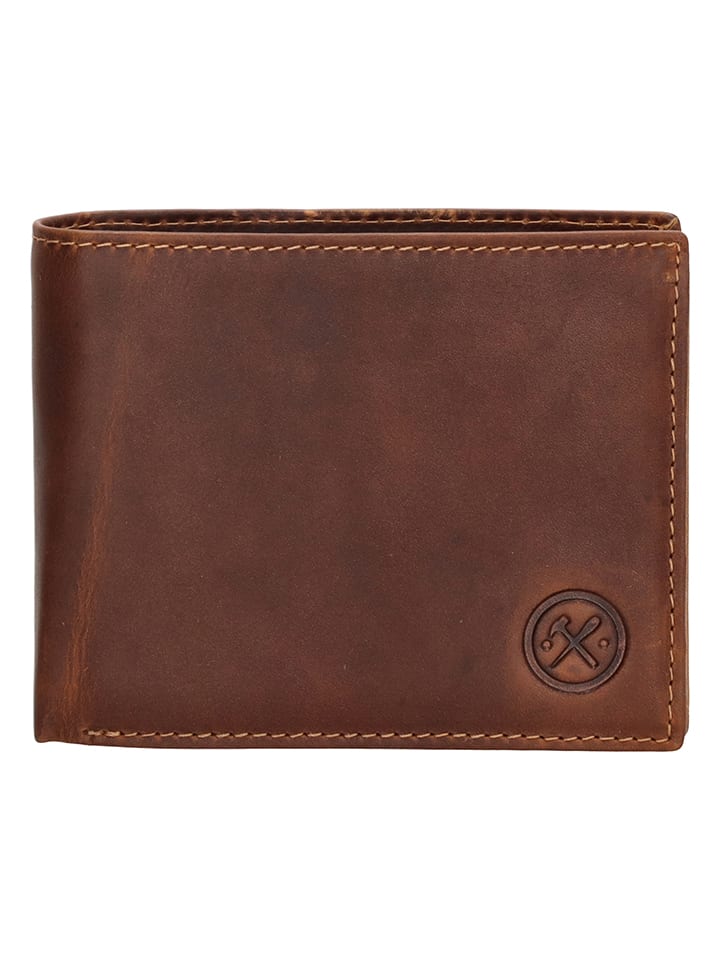 HIDE & STITCHES Leder-Geldbörse in Cognac - (B)11,5 x (H)9 x (T)2 cm günstig kaufen onesize