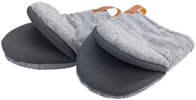 WENKO Topfhandschuhe Ada Mini, (Set, 2-tlg), Handflächen aus Neopren, 1 Paar, grau