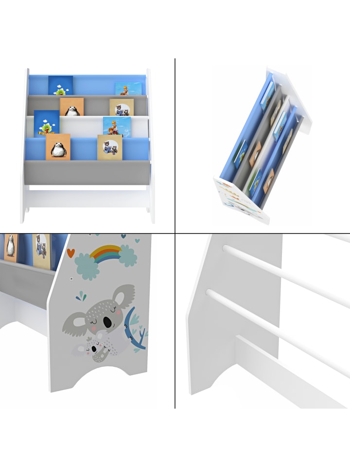 en.casa Kinderregal Fisterra in Blau (H)74cm (B)62cm (T)29cm günstig kaufen onesize