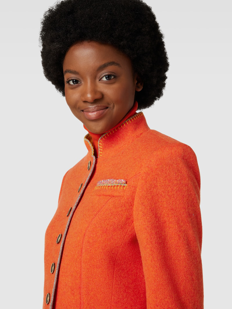 Blazer mit Kontrastbesatz in orange
