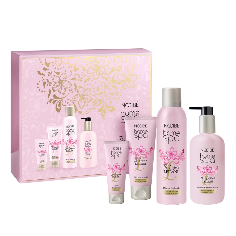 Nocibé Home Spa - Coffret Leilani Bliss Echappée Bien-être Lait corps, mousse de douche, crème mains & gel lavant mains