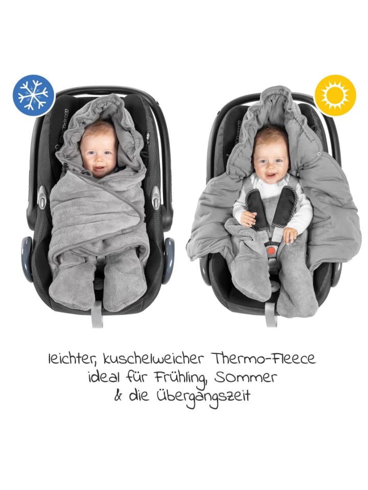 Zamboo Einschlagdecke für Babyschale - leicht gefüttert in grau günstig kaufen onesize